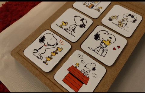 Boxed set of cartoon dog coasters